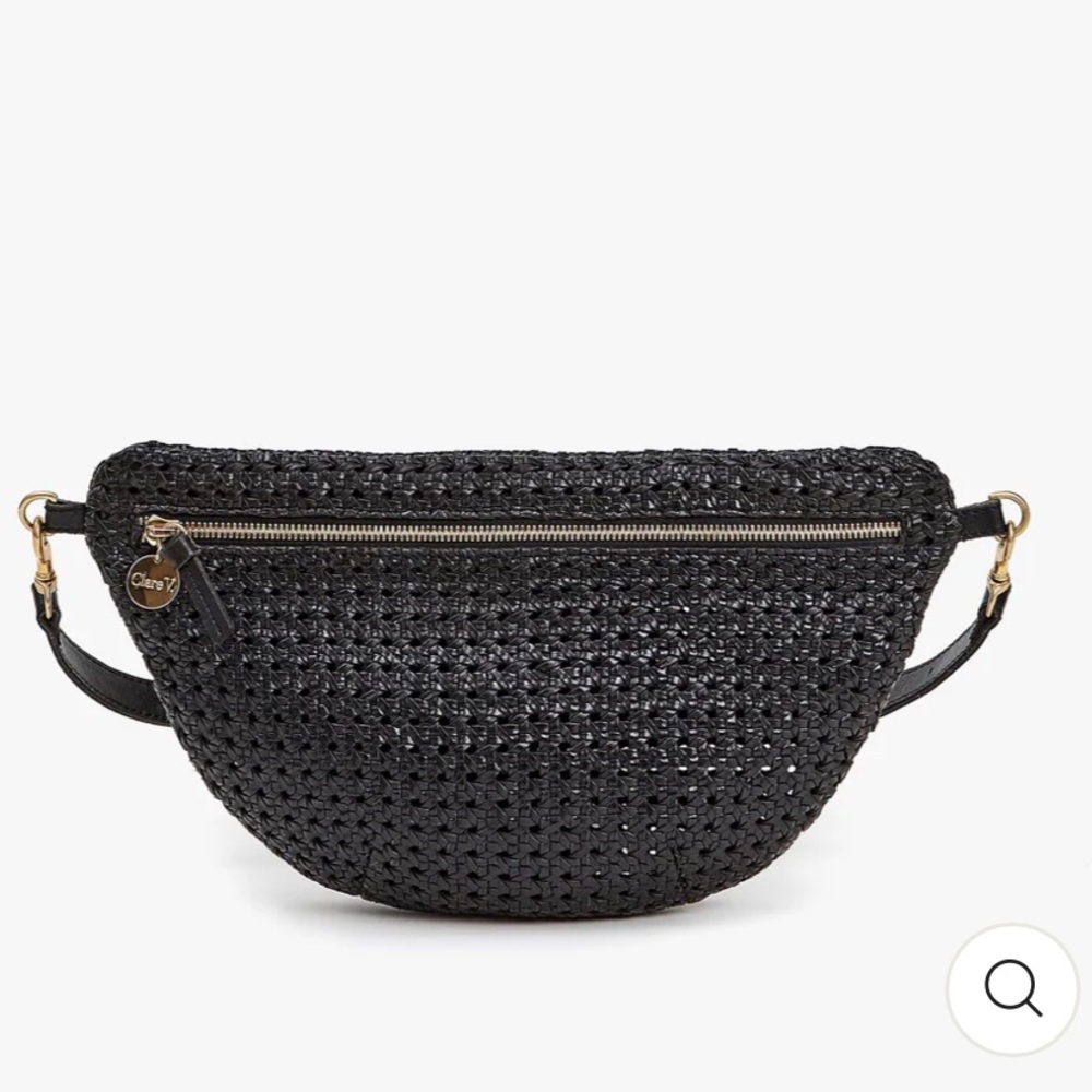 Clare V Grande Fanny in Black Rattan